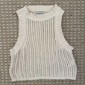 Urban Outfitters Ivory Knit Sleeveless Top